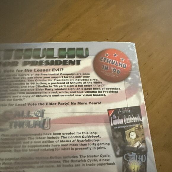 Cthulhu For President Call Of Cthulhu Why Settle For The Lesser Evil RPG New - Picture 11 of 12